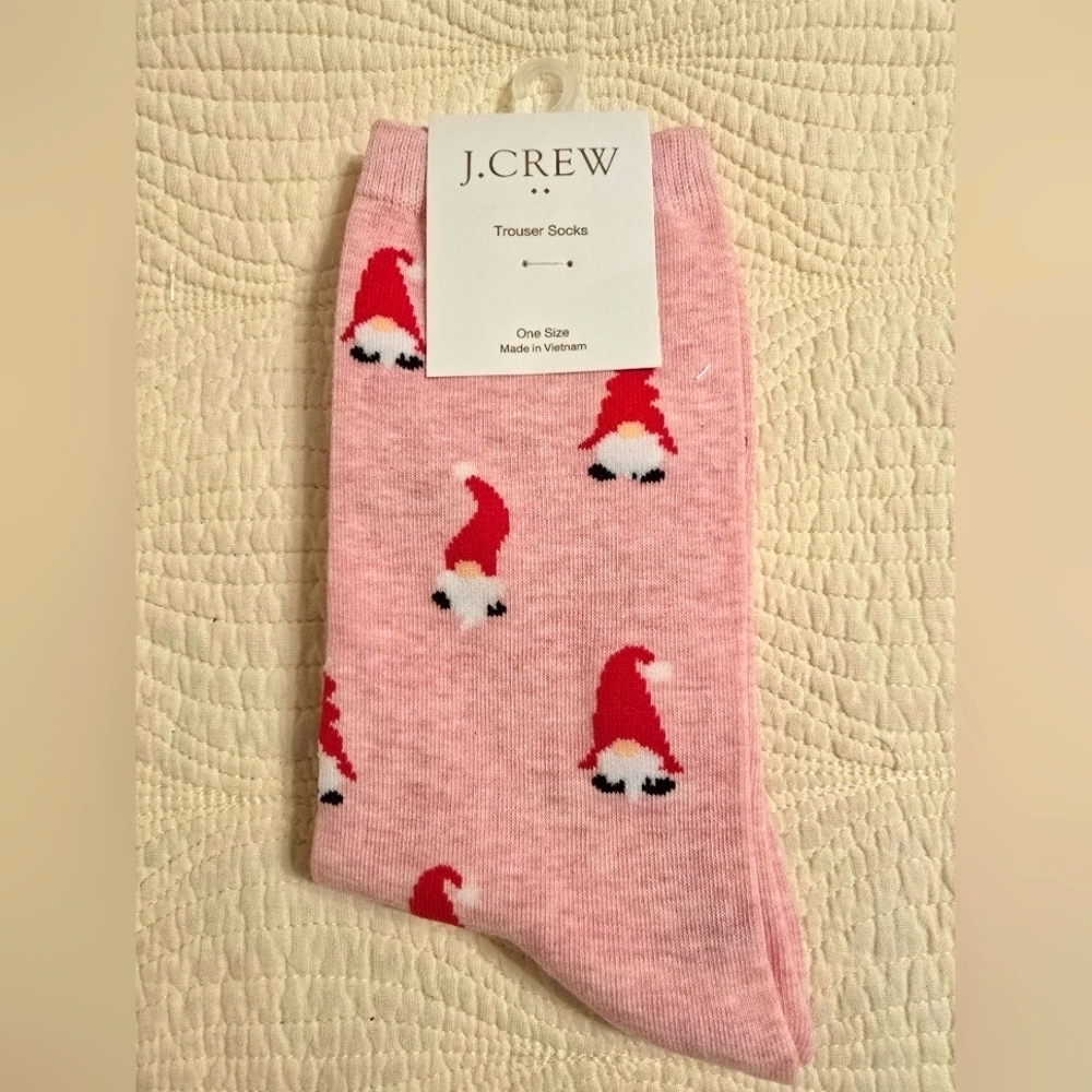 NWT J. Crew Ladies Holiday Gnome Trouser Socks